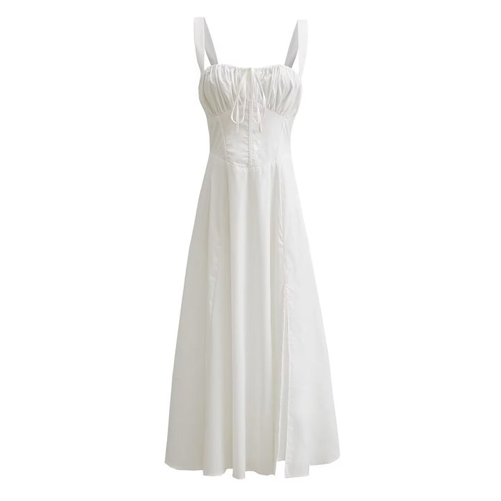 Damen Maxikleid mit gerafftem Oberteil Drune