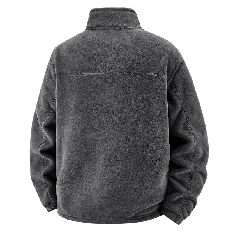Herren Thermo-Fleece-Outdoorjacke mit Teddy-Innenfutter, Brustreißverschluss & windabweisender Oberfläche Drune