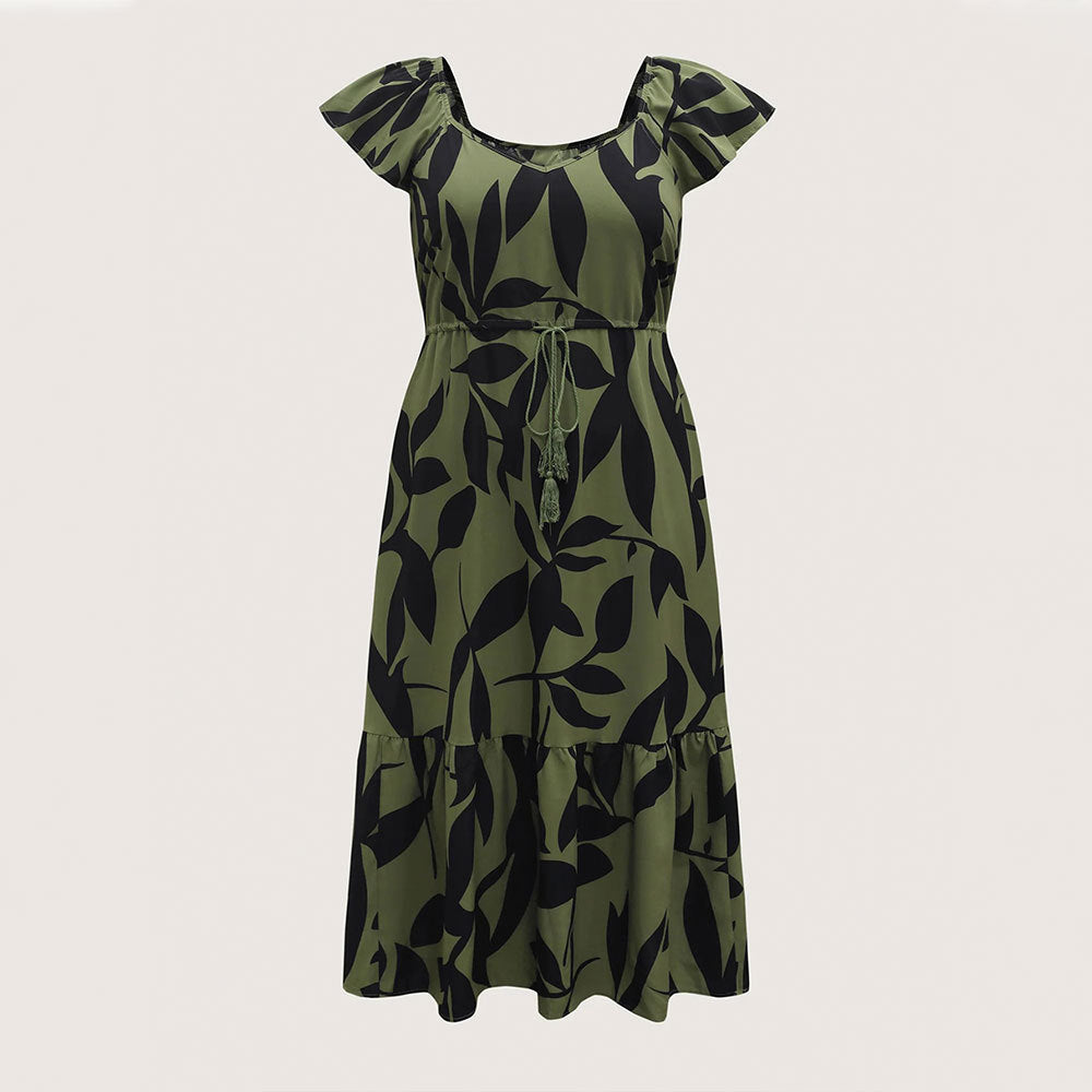 Damen Maxikleid mit floralem Muster und taillierter Silhouette Drune