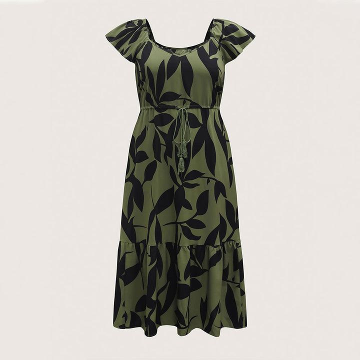 Damen Maxikleid mit floralem Muster und taillierter Silhouette Drune