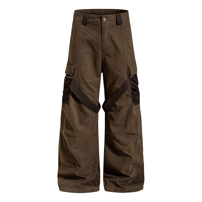 Damen Weite Cargo‑Palazzo‑Hose mit Utility‑Taschen und Mesh‑Einsätzen Drune