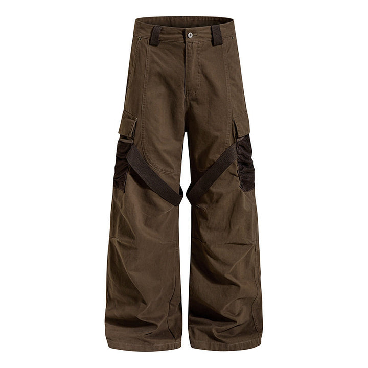 Damen Weite Cargo‑Palazzo‑Hose mit Utility‑Taschen und Mesh‑Einsätzen Drune