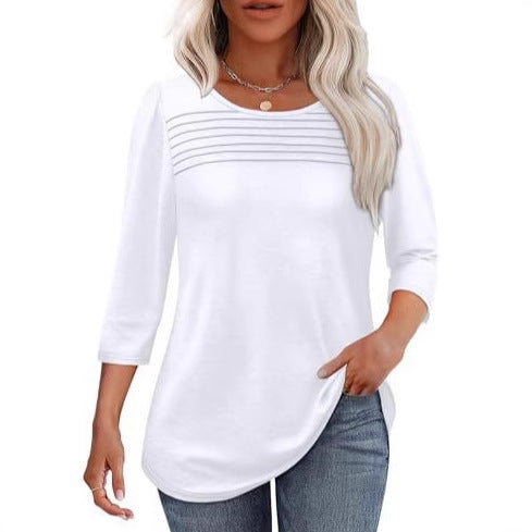 Damen Elegant geschnittenes Oberteil mit gerafften Details Drune