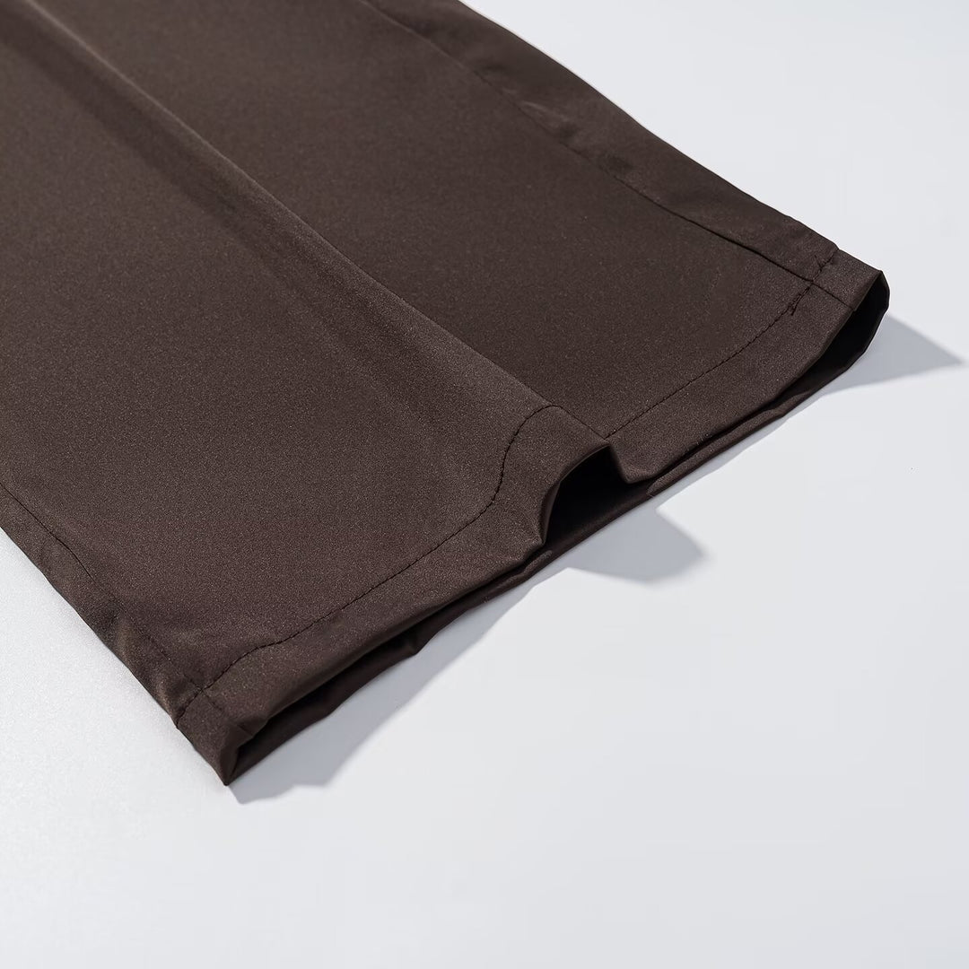 Damen Weite Palazzo-Hose mit Elastikbund und fließender Satinoptik Drune