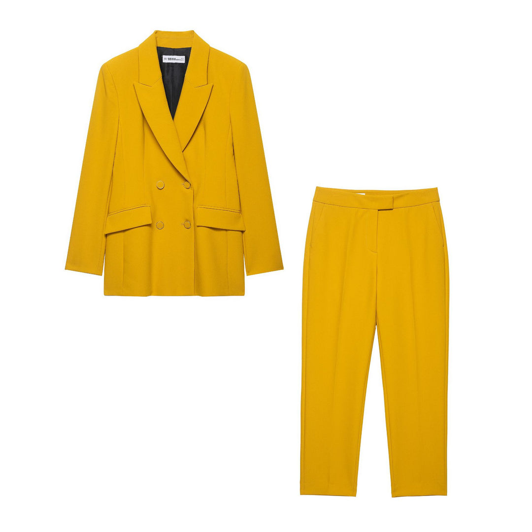 Damen Hochtaillierte tapered Anzughose mit Bügelfalte Drune