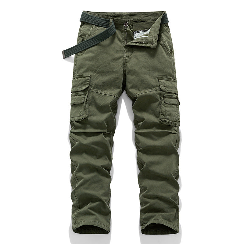 Herren Robust-Canvas Cargo-Arbeitshose mit Multifachtaschen, Knieverstärkung und integriertem Webgürtel Drune