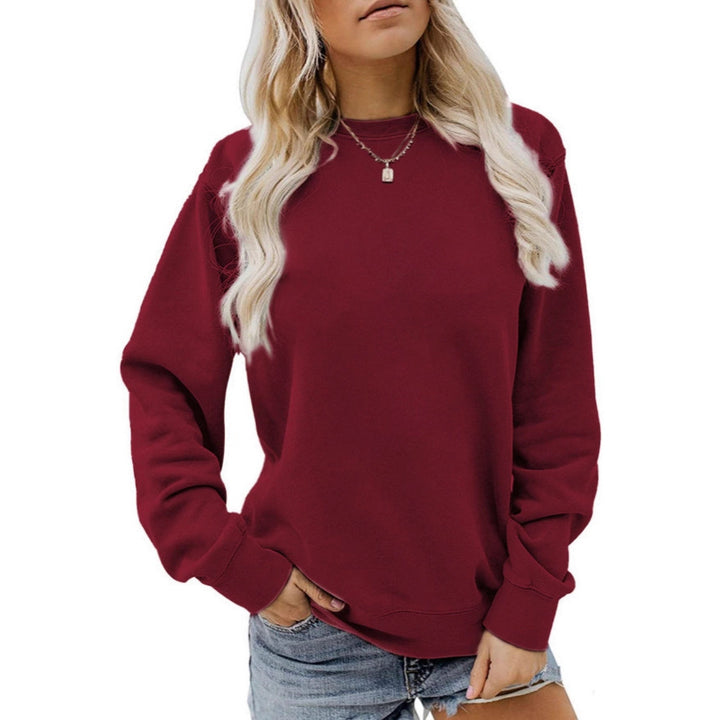 Damen nan lässiges Oversize Sweatshirt mit Rundhalsausschnitt und weichem Baumwollfleece Drune