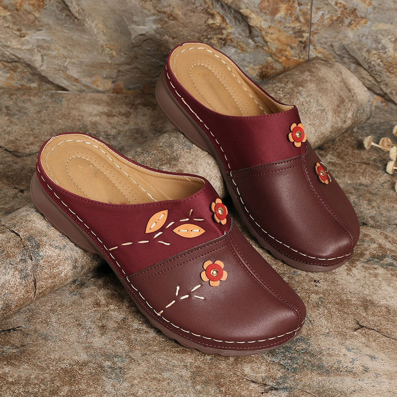 Damen Bequeme Clogs mit floralem Design und ergonomischem Fußbett Drune