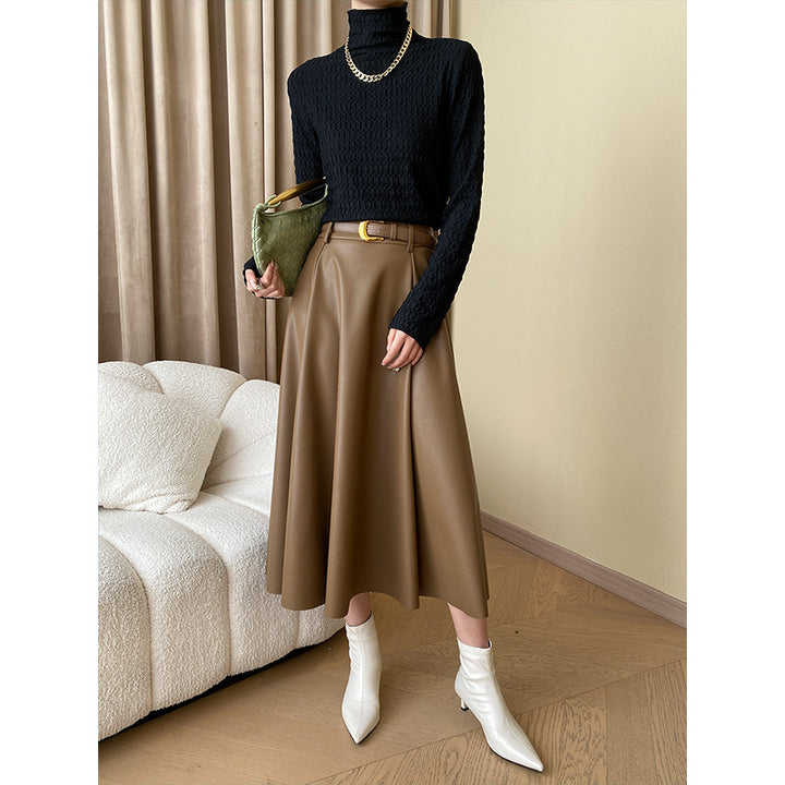 Damen eleganter Rollkragenpullover mit strukturiertem Muster Drune