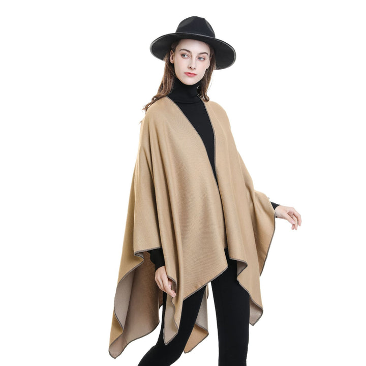 Damen Wohlfühl-Poncho aus weichem Wollmix mit elegantem Schnitt Drune
