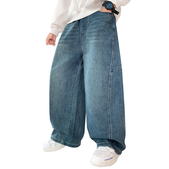 Unisex lockere Denim-Hose mit weitem Schnitt Drune