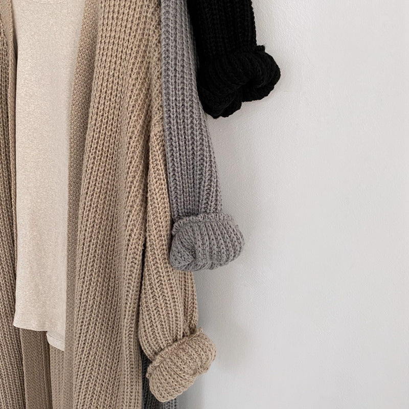 Damen Oversized Strickcardigan mit tiefen Raglanärmeln Drune