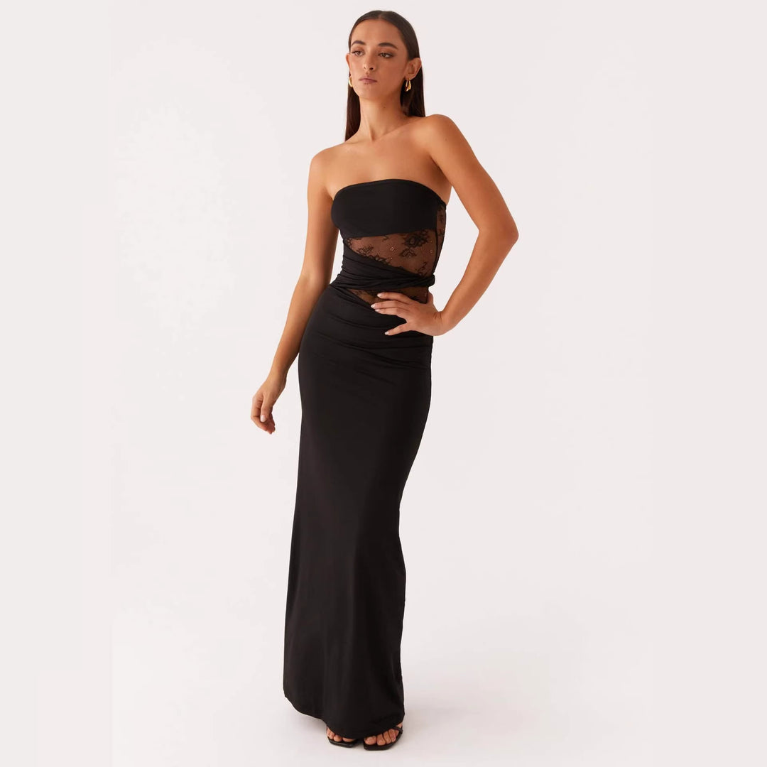 Damen Elegantes Minikleid mit verführerischem Spitzenoberteil und figurbetontem Schnitt Drune