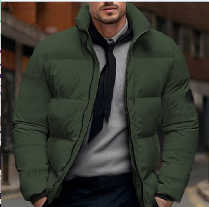 Herren gesteppte Winterjacke mit hohem Kragen und individuell anpassbarem Verschluss Drune