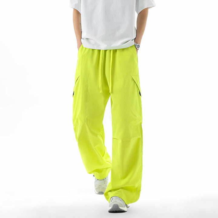 Herren Weite technische Cargo-Freizeithose mit Tunnelzug, Multifunktionstaschen & Outdoor‑Performance Drune