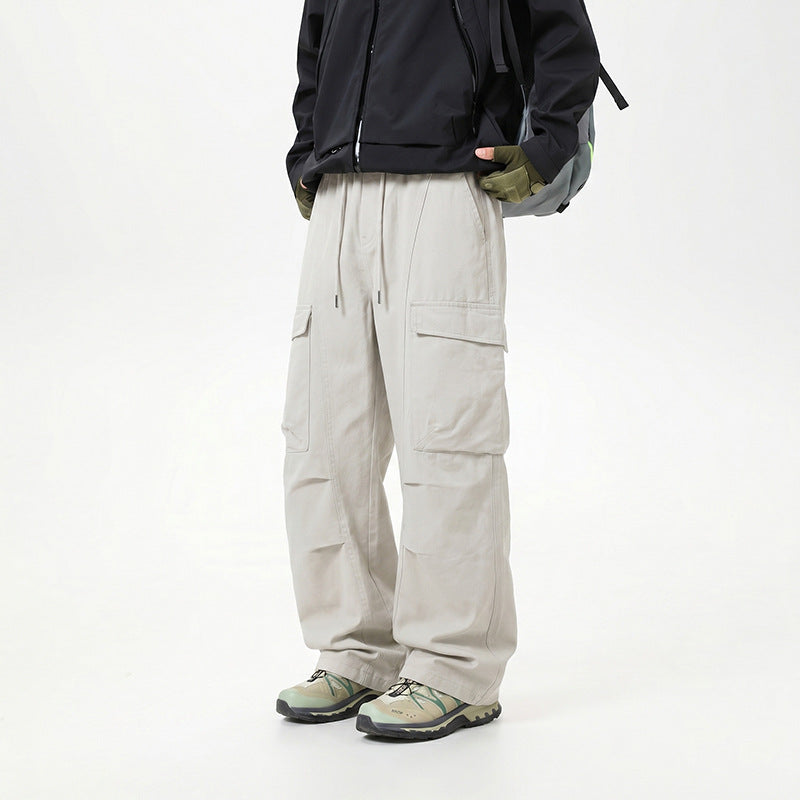 Herren Baggy-Cargo-Hose mit tiefem Schritt, Oversized-Silhouette und aufgesetzten Utility-Taschen Drune