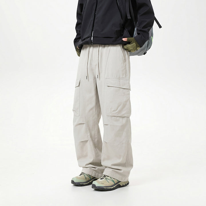 Herren Baggy-Cargo-Hose mit tiefem Schritt, Oversized-Silhouette und aufgesetzten Utility-Taschen Drune