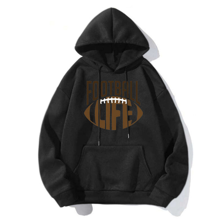Damen Sportlicher Kapuzenpullover mit Football-Motiv Drune