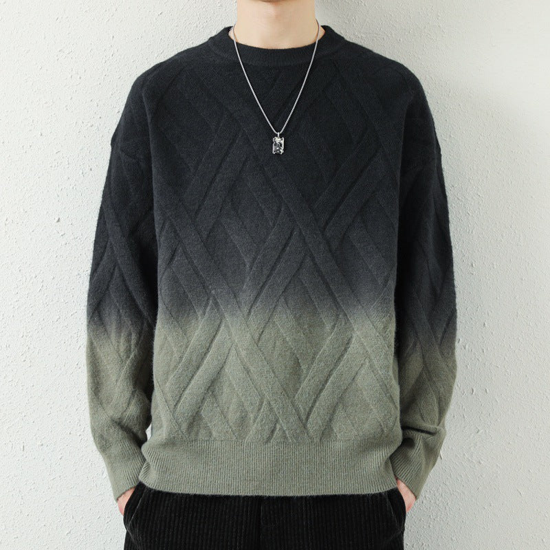 Herren Gemusterter Strickpullover mit modischem Farbverlauf Drune