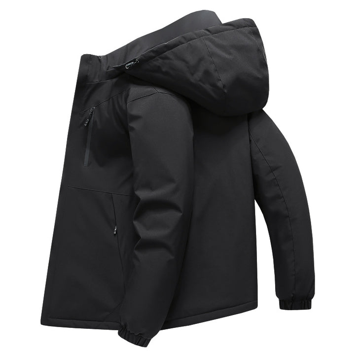 Herren Softshell-Allwetterjacke mit wasserdichter Membran, verstellbarer Kapuze und verdeckten Reißverschlüssen Drune