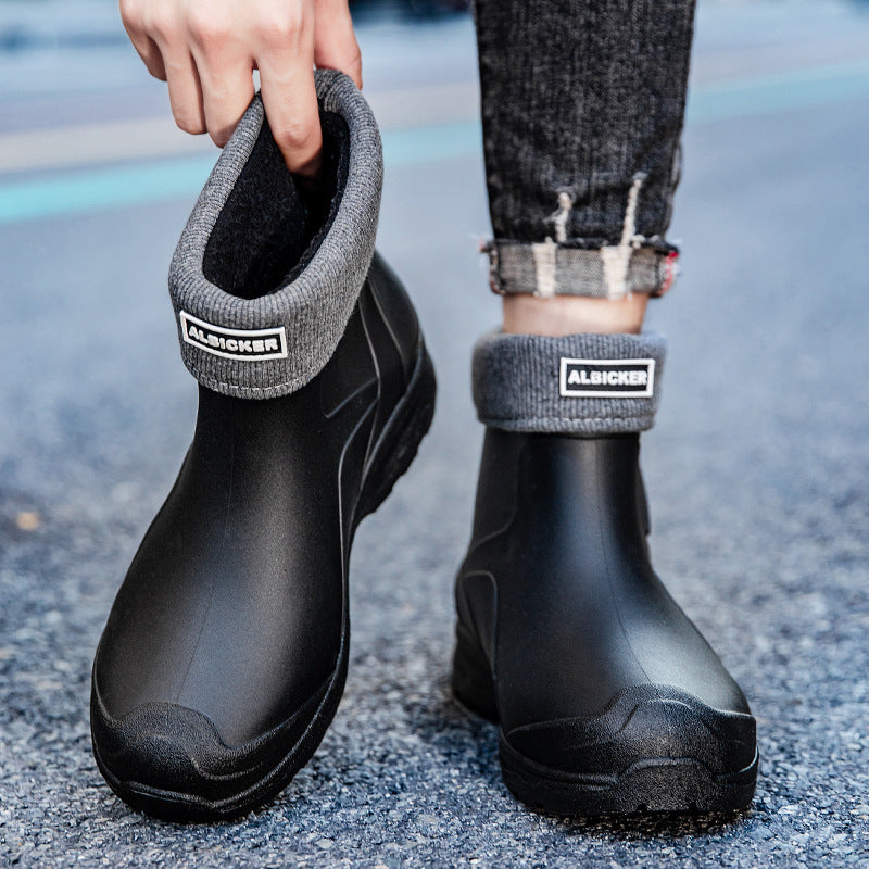 Herren Schlupf-Ankle-Gummistiefel mit stoßdämpfender Leichtsohle und griffiger Profilsohle Drune