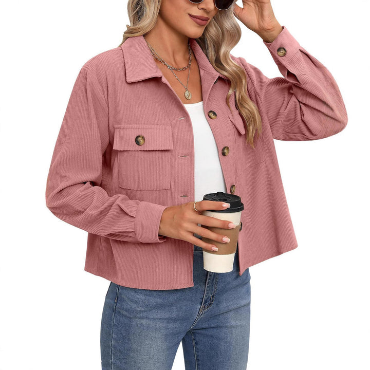 Damen Cordjacke mit zwei Brusttaschen Drune