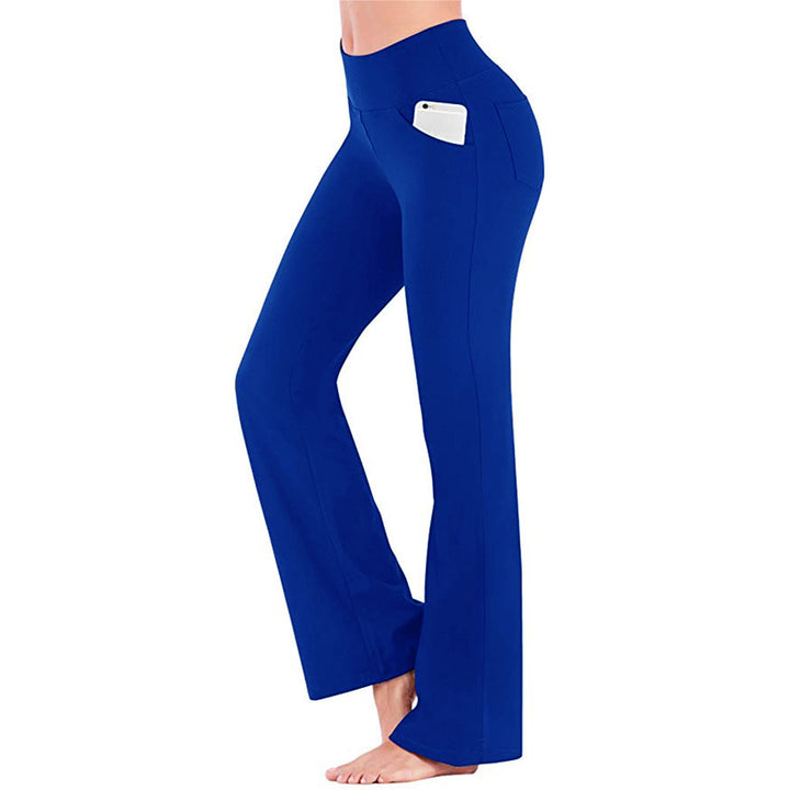 Damen nan ausgestellte Highwaist Yogahose mit seitlicher Handytasche und formendem Komfortbund Drune
