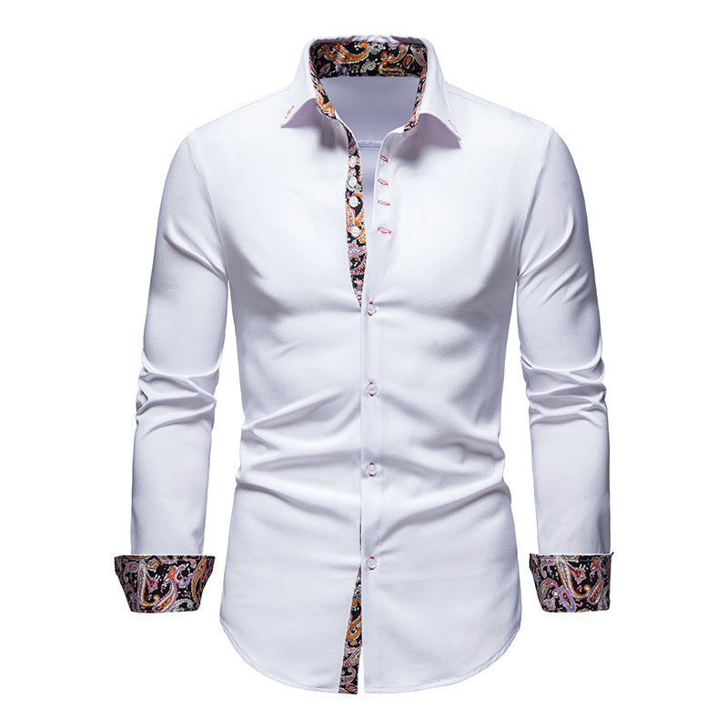 Herren Langarmhemd mit modernem Paisley-Muster und exklusiven Details Drune