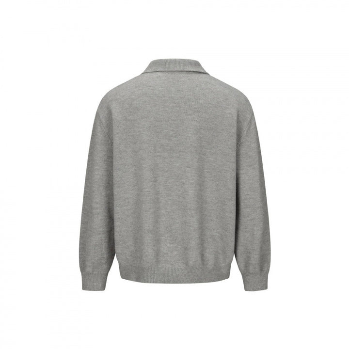 Herren Strick-Hemdjacke mit Hemdkragen, durchgehender Knopfleiste und gerippten Bündchen Drune