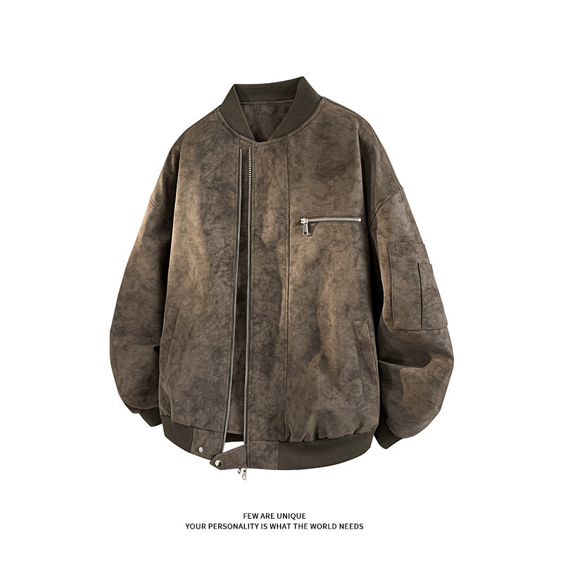 Herren lässige Oversized-Bomberjacke aus strapazierfähigem Material mit praktischen Taschen Drune