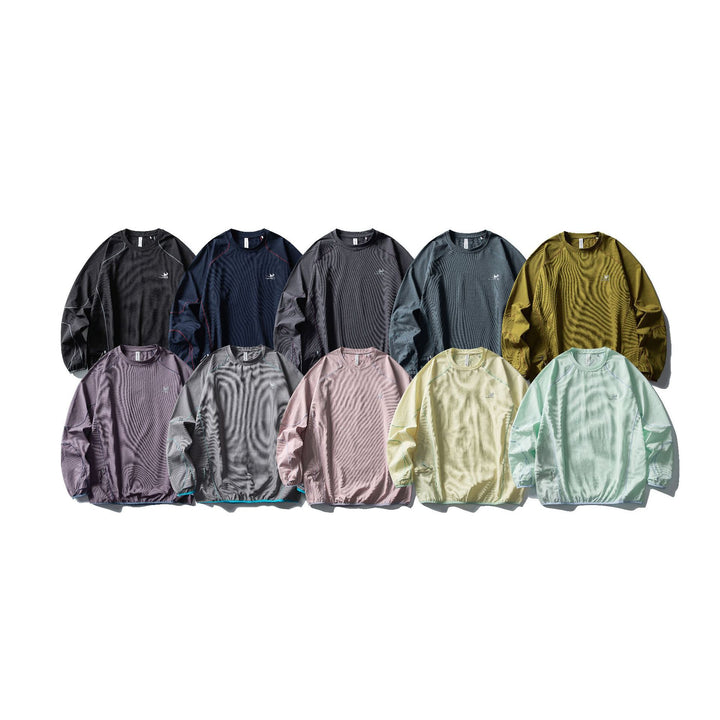 Unisex Technischer Oversize Rundhals-Pullover mit Flatlock-Nähten und seitlicher Reißverschlusstasche Drune
