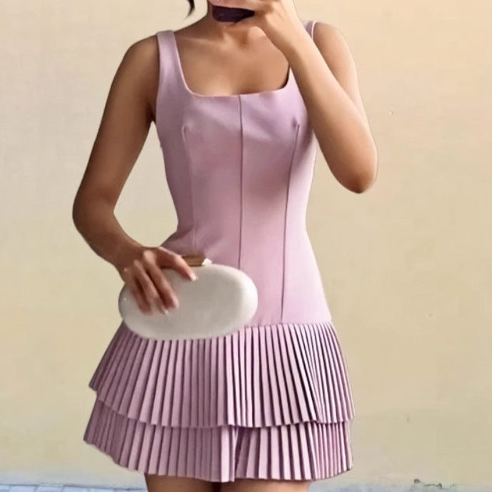 Damen Fließendes Kurzkleid mit Rüschendetails Drune