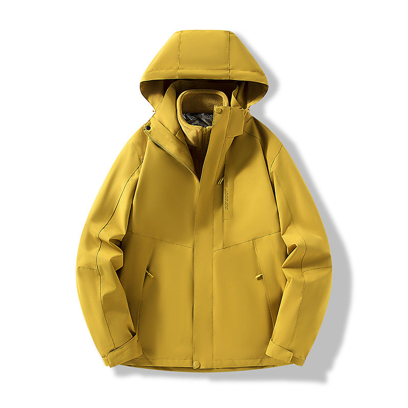 Herren Minimalistische City-Outdoorjacke mit verschweißten Nähten, verstellbarer Kapuze und Thermofutter Drune