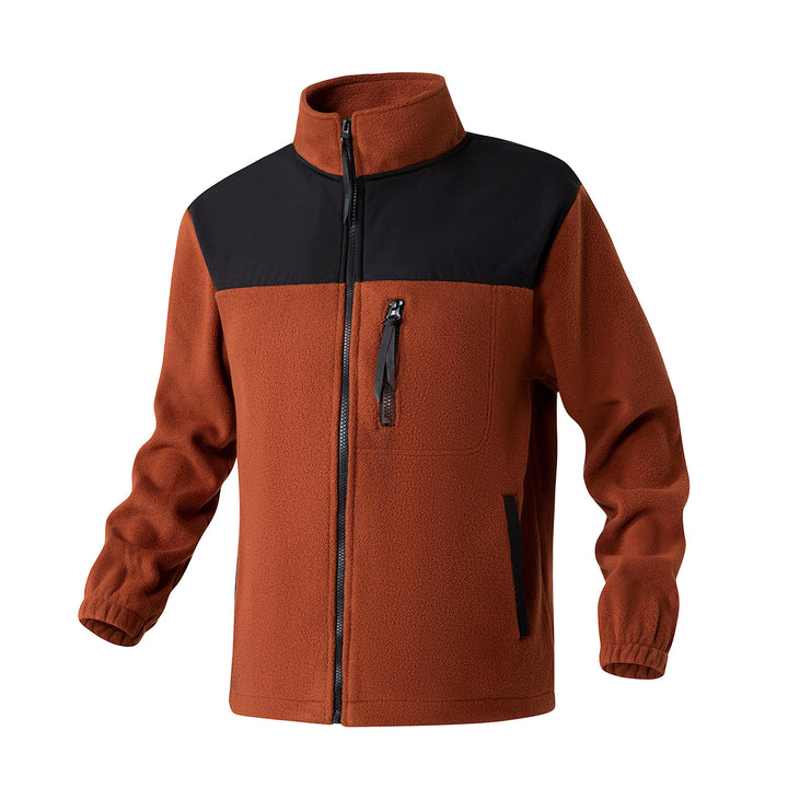 Herren Fleecejacke mit verstärktem Schulterpaneel, Stehkragen und Brustreißverschluss Drune