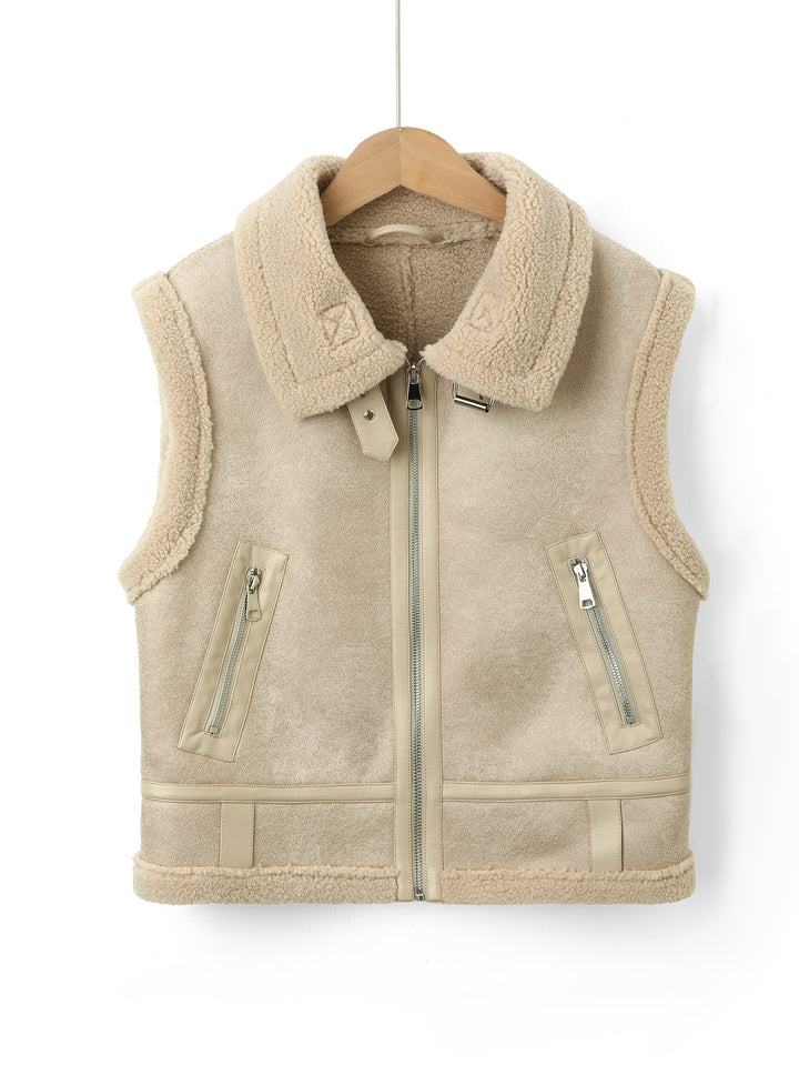 Damen Modische und kuschelige Fleece Weste Drune