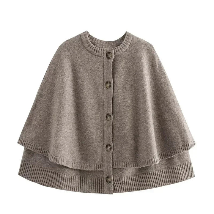 Damen Elegante Strickumhang mit Knopfleiste Drune