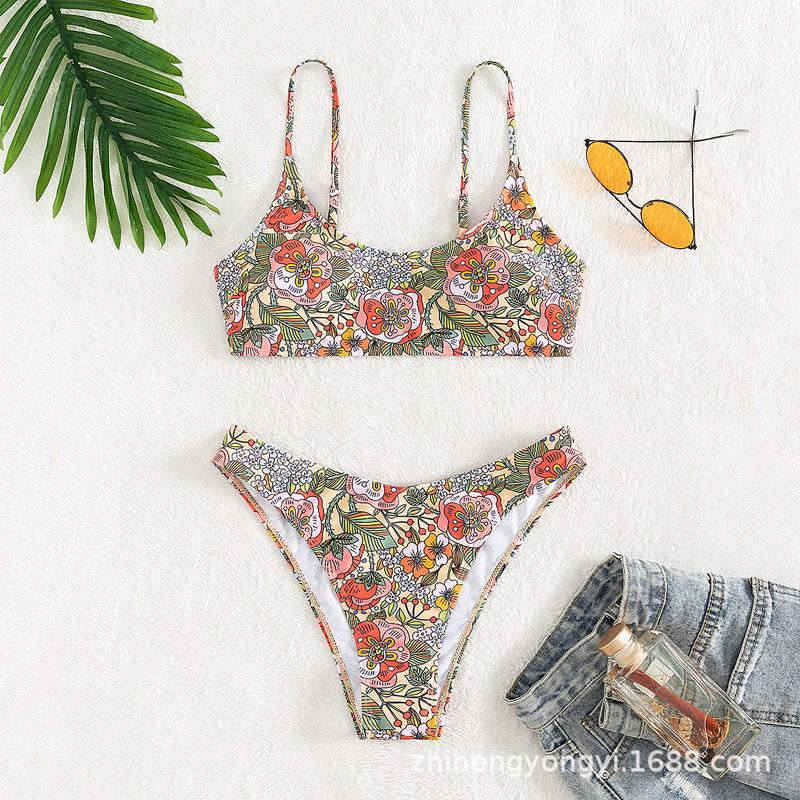 Damen Sportliches Bikini-Set mit floralem Design Drune