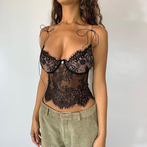 Damen Spitzen-Bustier mit verstellbaren Trägern und romantischen Details Drune