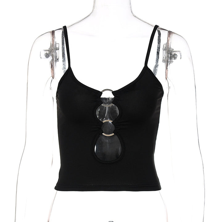 Damen Crop-Top mit dekorativen Cut-Outs Drune