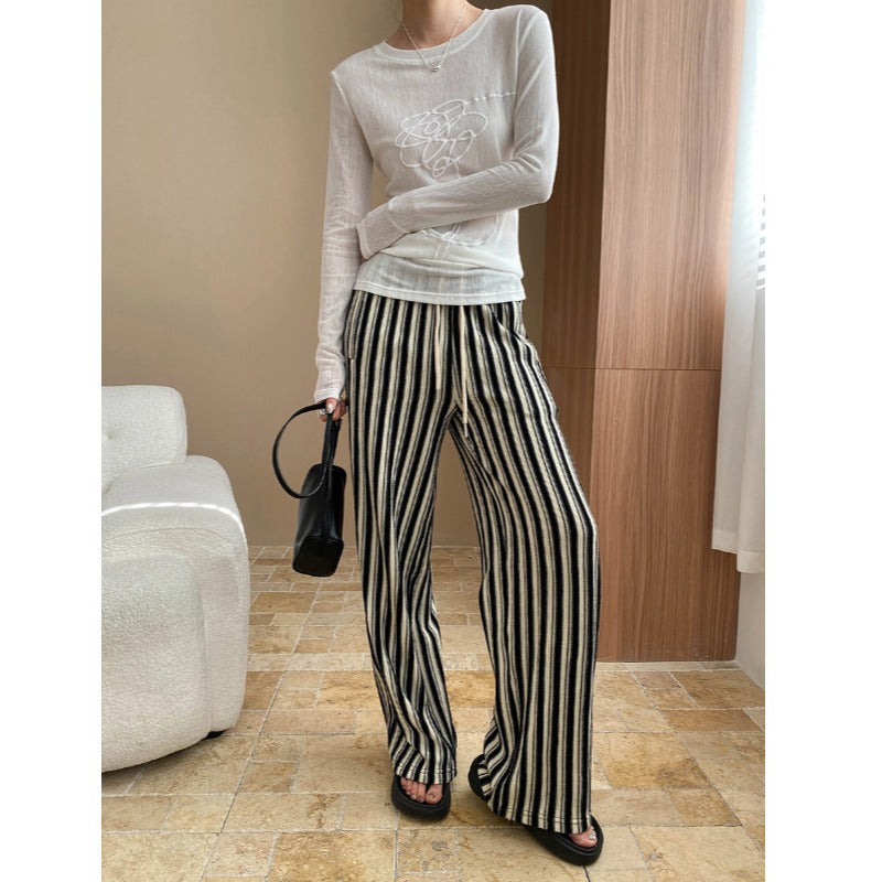 Damen elegantes longsleeve Oberteil mit floralem Druck und strukturiertem Gewebe Drune