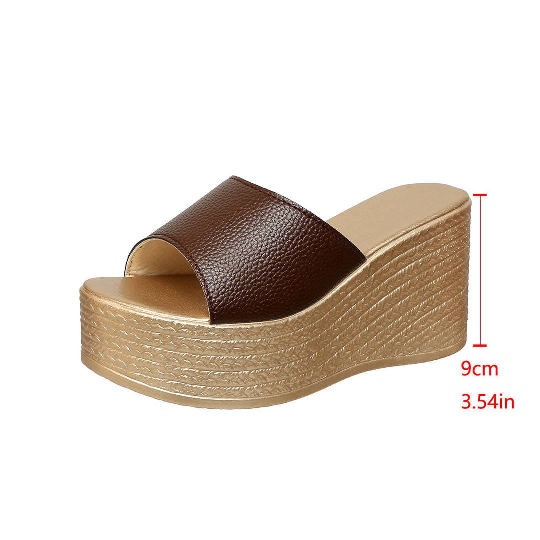 Damen Wedge-Pantoletten mit glitzerndem Obermaterial und rutschfester Sohle Drune