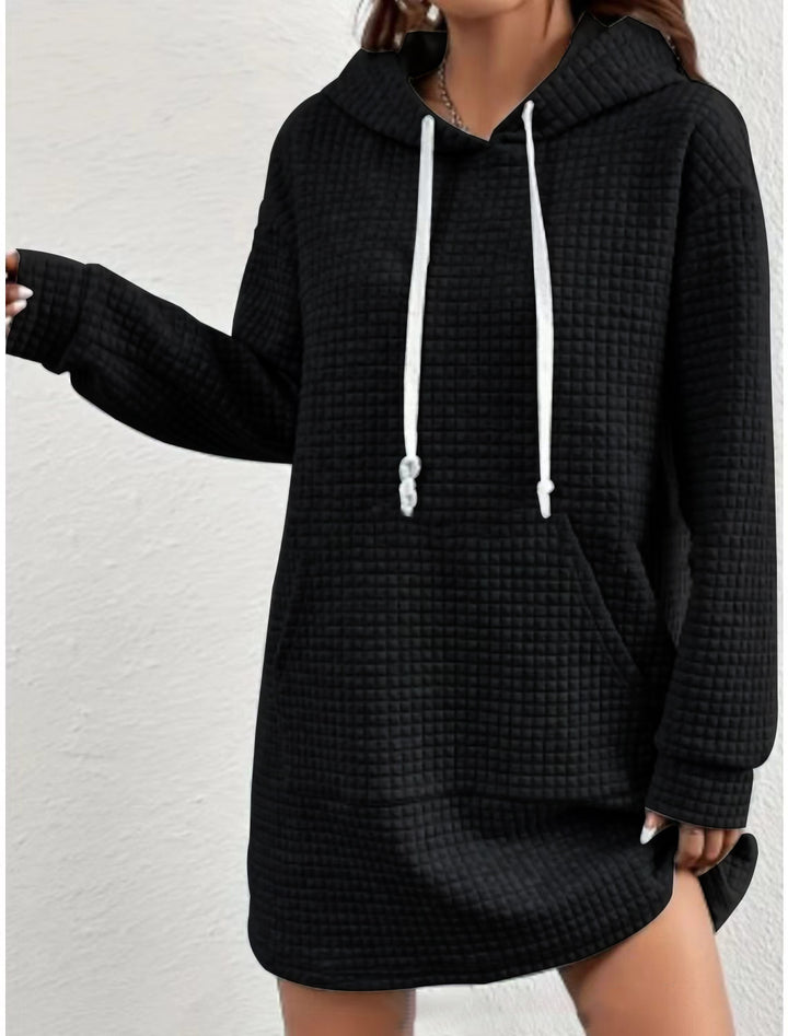 Damen Hoodie-Kleid mit praktischem Kängurutasche und modernem Strickdesign Drune