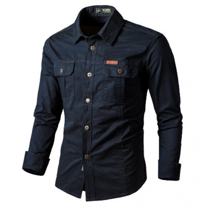 Herren Robustes Canvas-Hemdjacke im Utility‑Stil Drune
