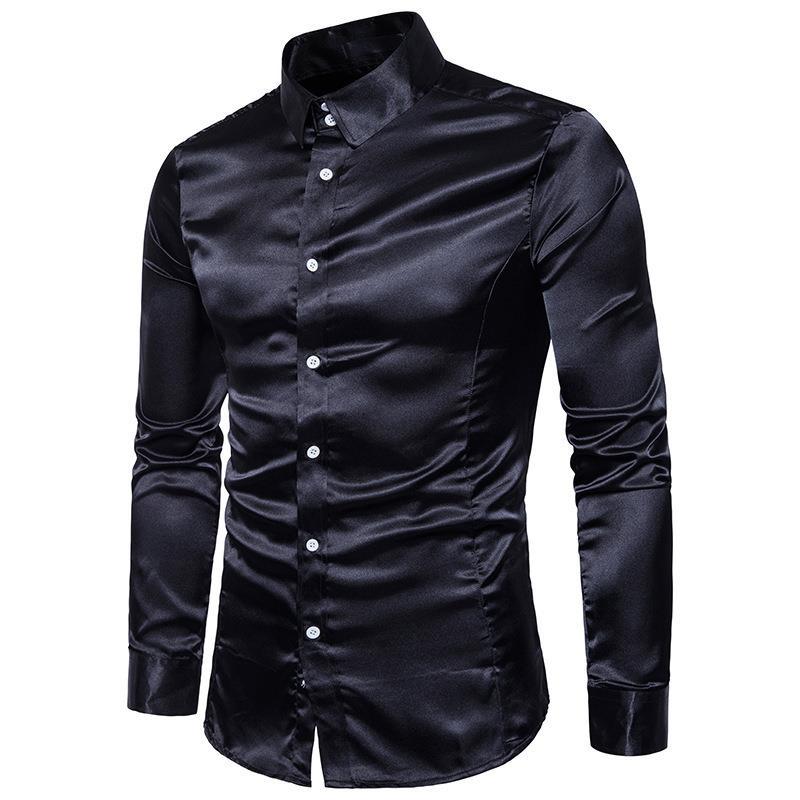 Herren elegantes Businesshemd aus hochwertigem Satin mit perfekter Passform Drune