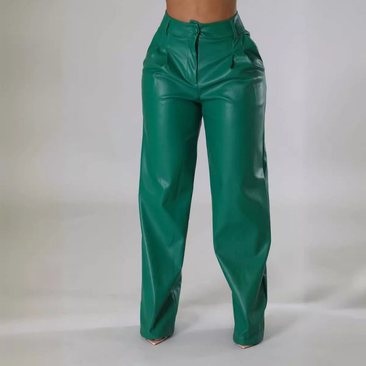 Damen Elegante und stilvolle Kunstlederhose Drune