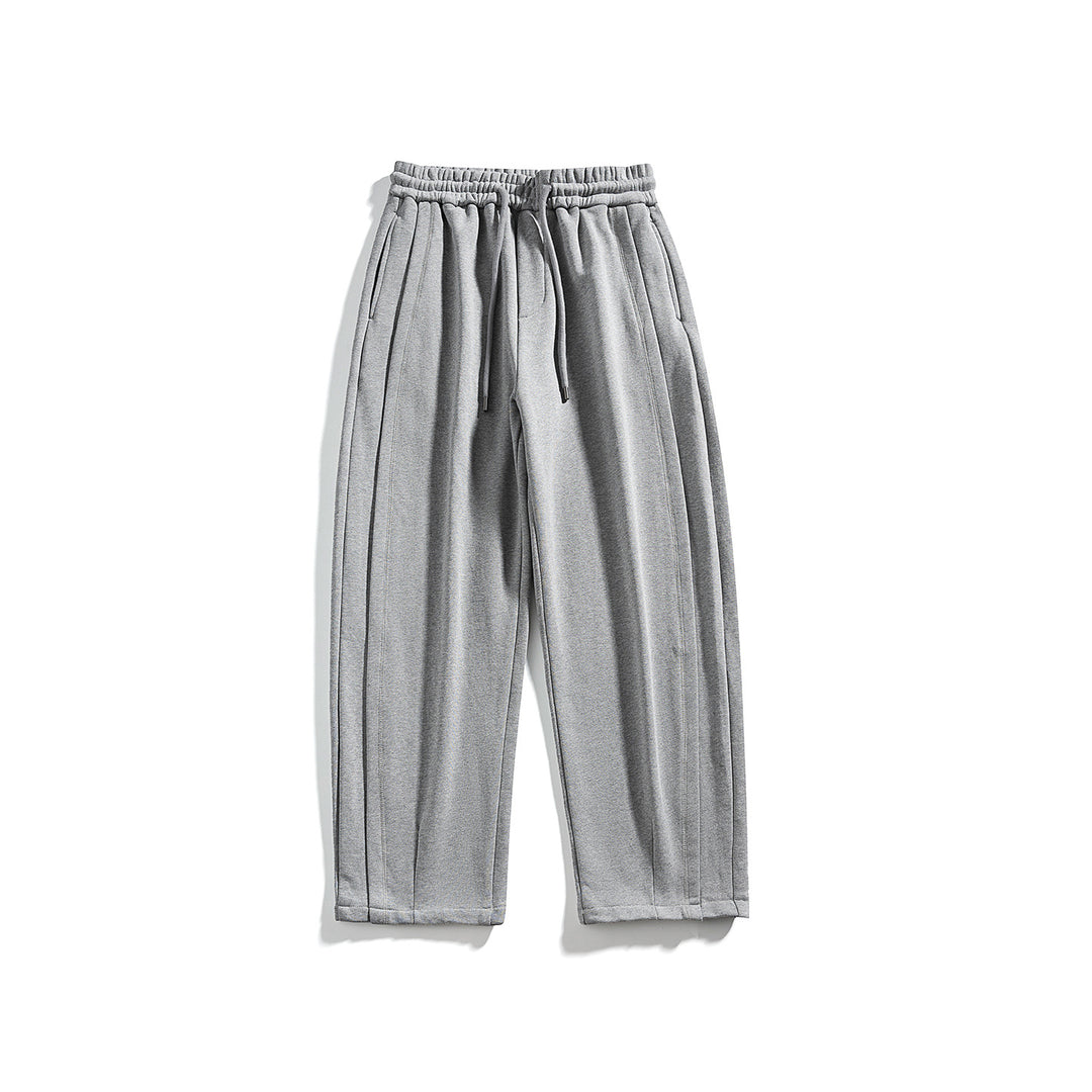 Herren Lässige Jersey-Hose mit Kordelzug, geradem Bein und dekorativen Steppnähten Drune