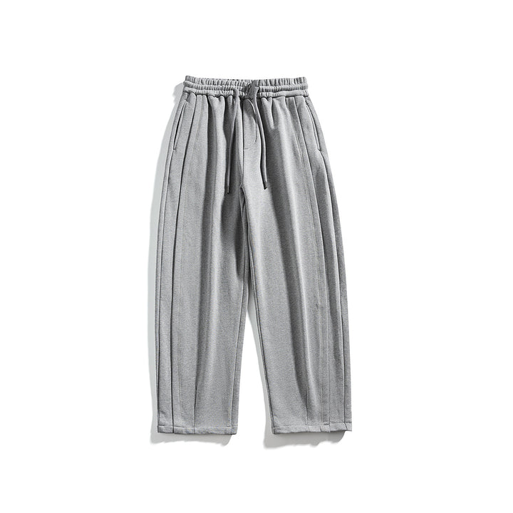 Herren Lässige Jersey-Hose mit Kordelzug, geradem Bein und dekorativen Steppnähten Drune