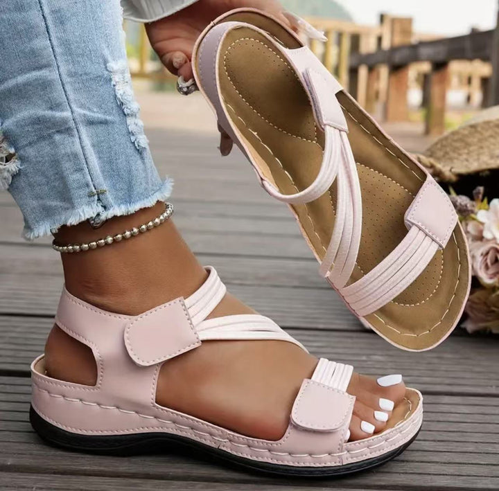 Damen Komfortable Sandalen mit verstellbaren Riemen und ergonomischem Fußbett Drune
