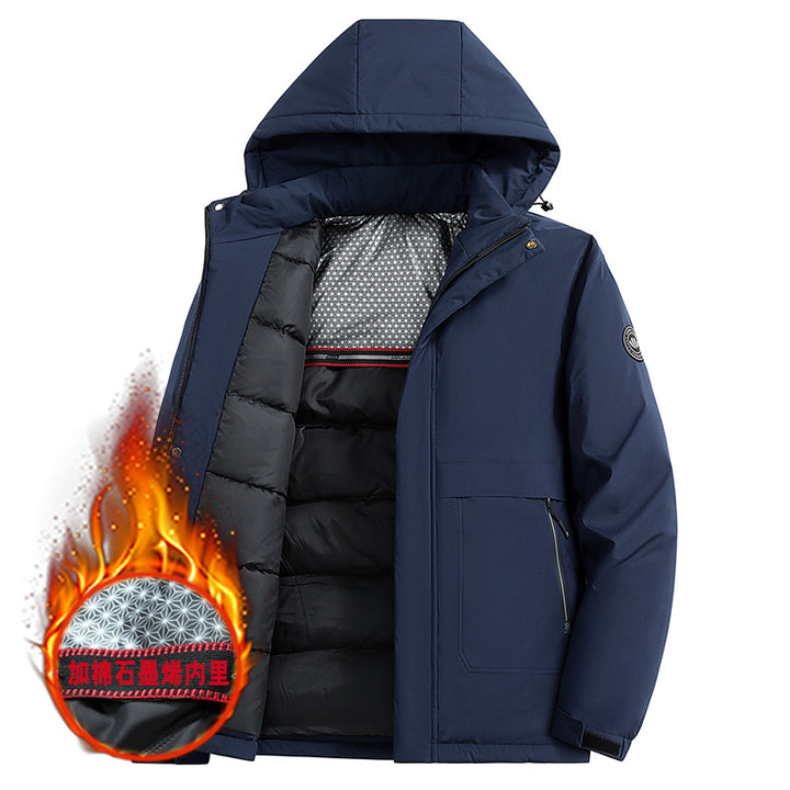 Herren Wasserabweisender Winterparka mit thermo-reflektierendem Steppfutter und Kapuze Drune