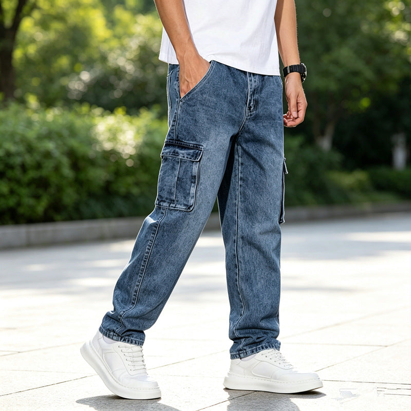 Herren Coole Cargo-Jeans mit elastischem Bündchen Drune